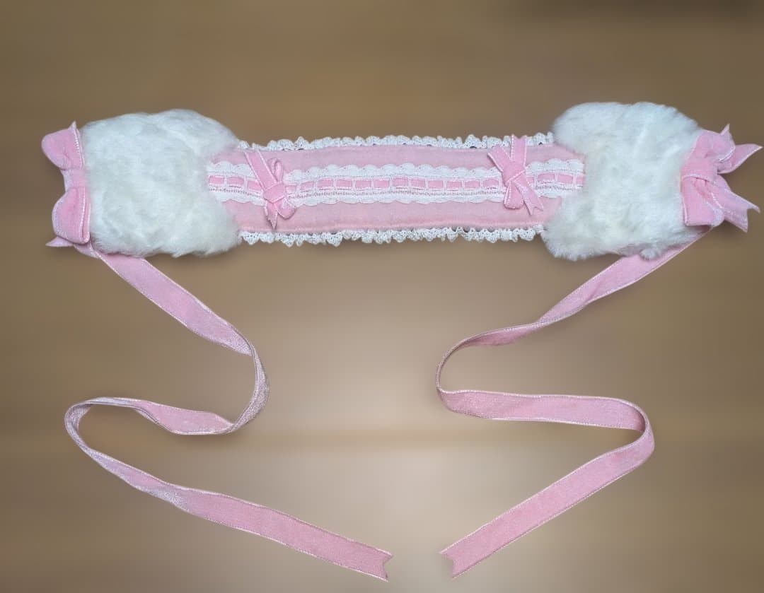 最終値下げ　お出かけショコラちゃんイヤーマフ　ヘッドドレス　猫　ピンク