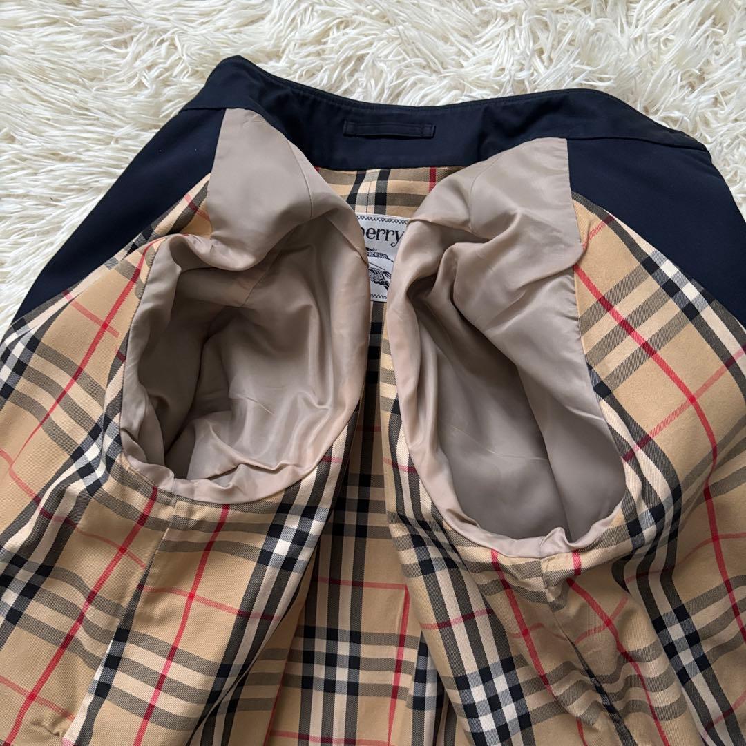 希少 Burberrys トレンチコート ベルト付き ロング ネイビー