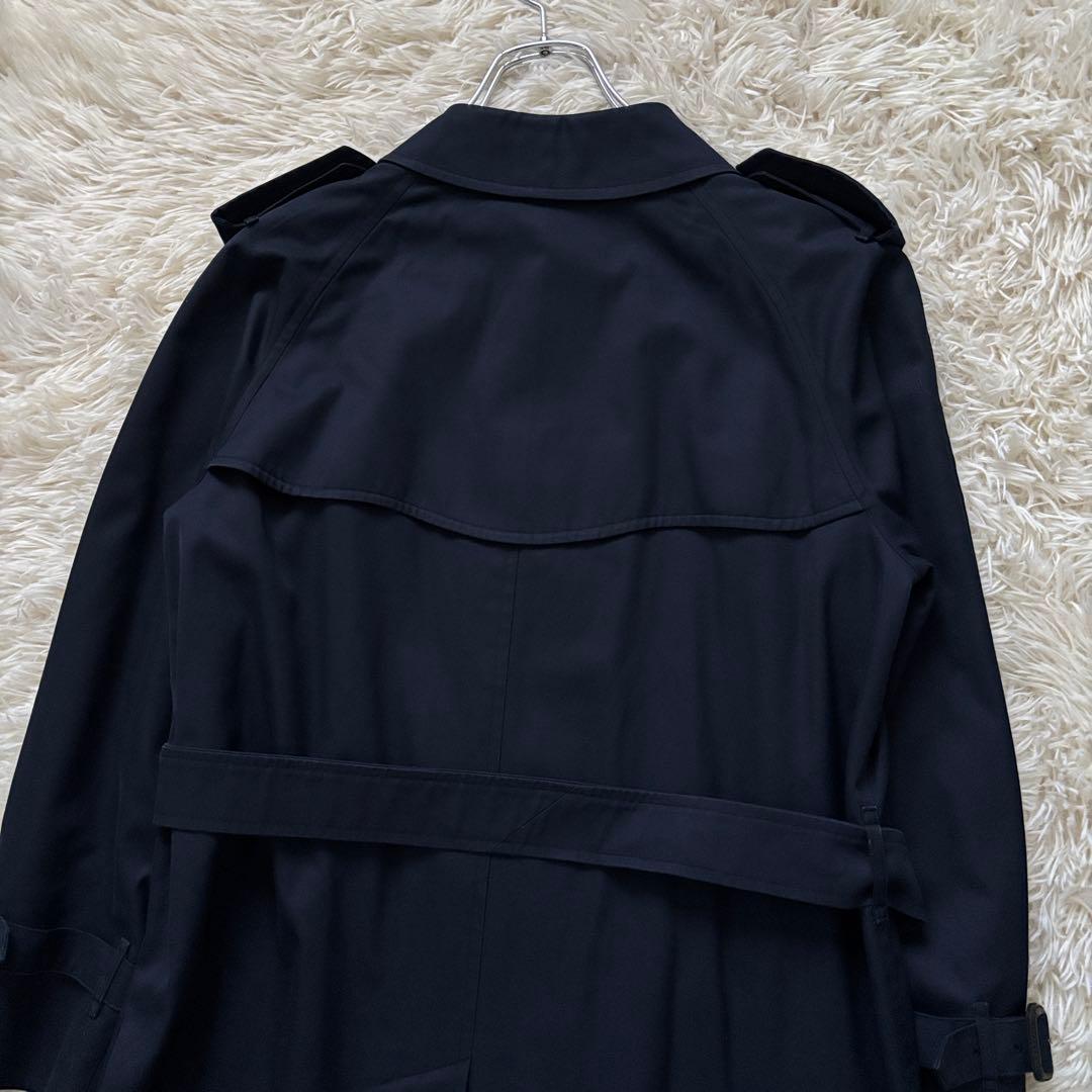 希少 Burberrys トレンチコート ベルト付き ロング ネイビー