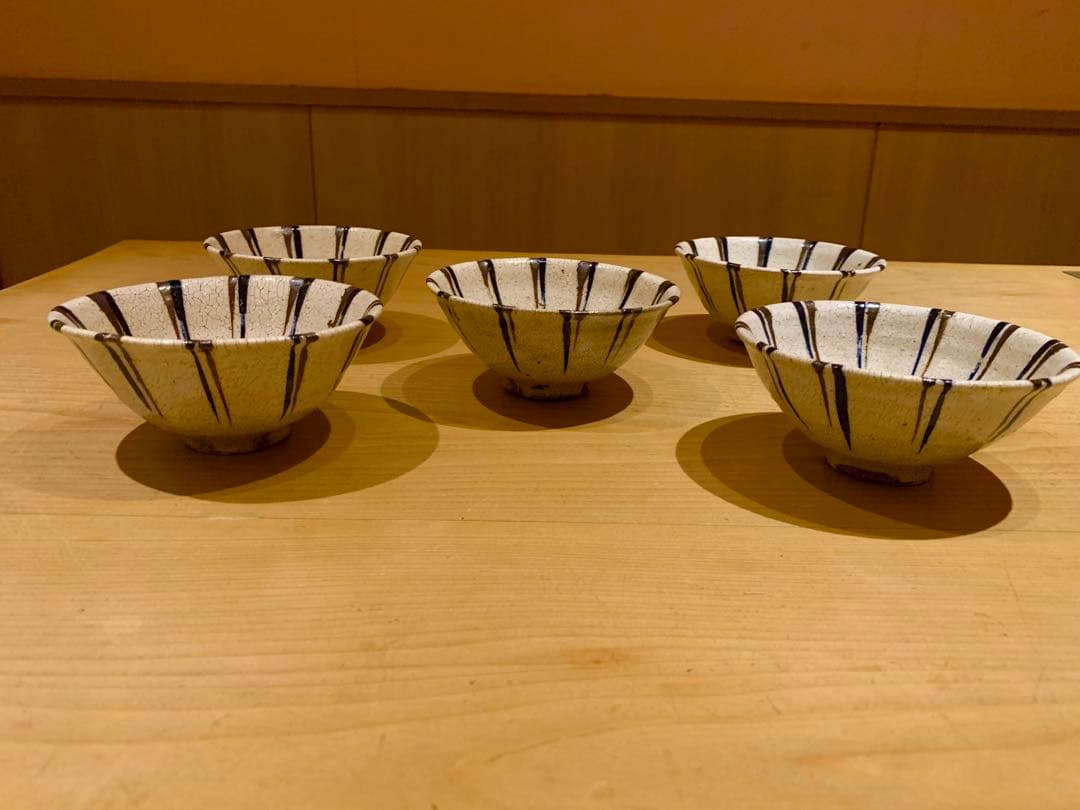 木俣薫 麦藁手 飯碗/小鉢 5客セット 貫入 陶芸 作家もの