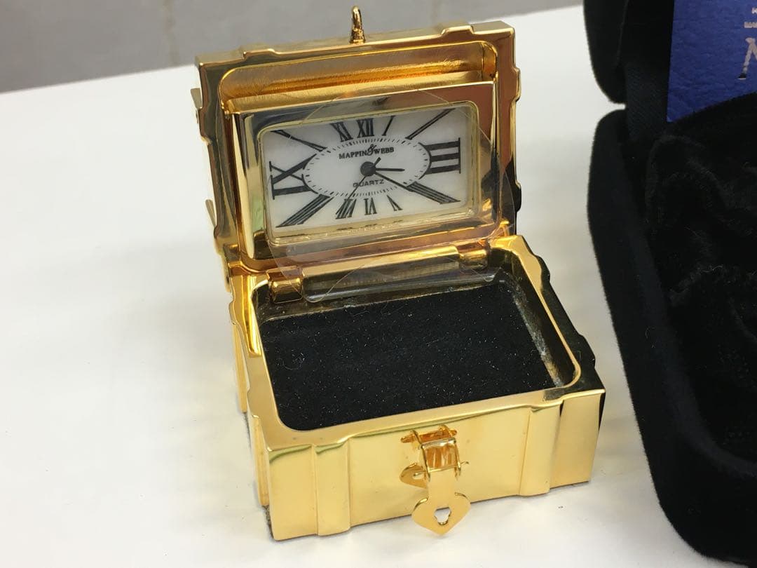 正規美品 Mappin&Webb マッピン＆ウェッブ 置時計 宝箱 三越購入