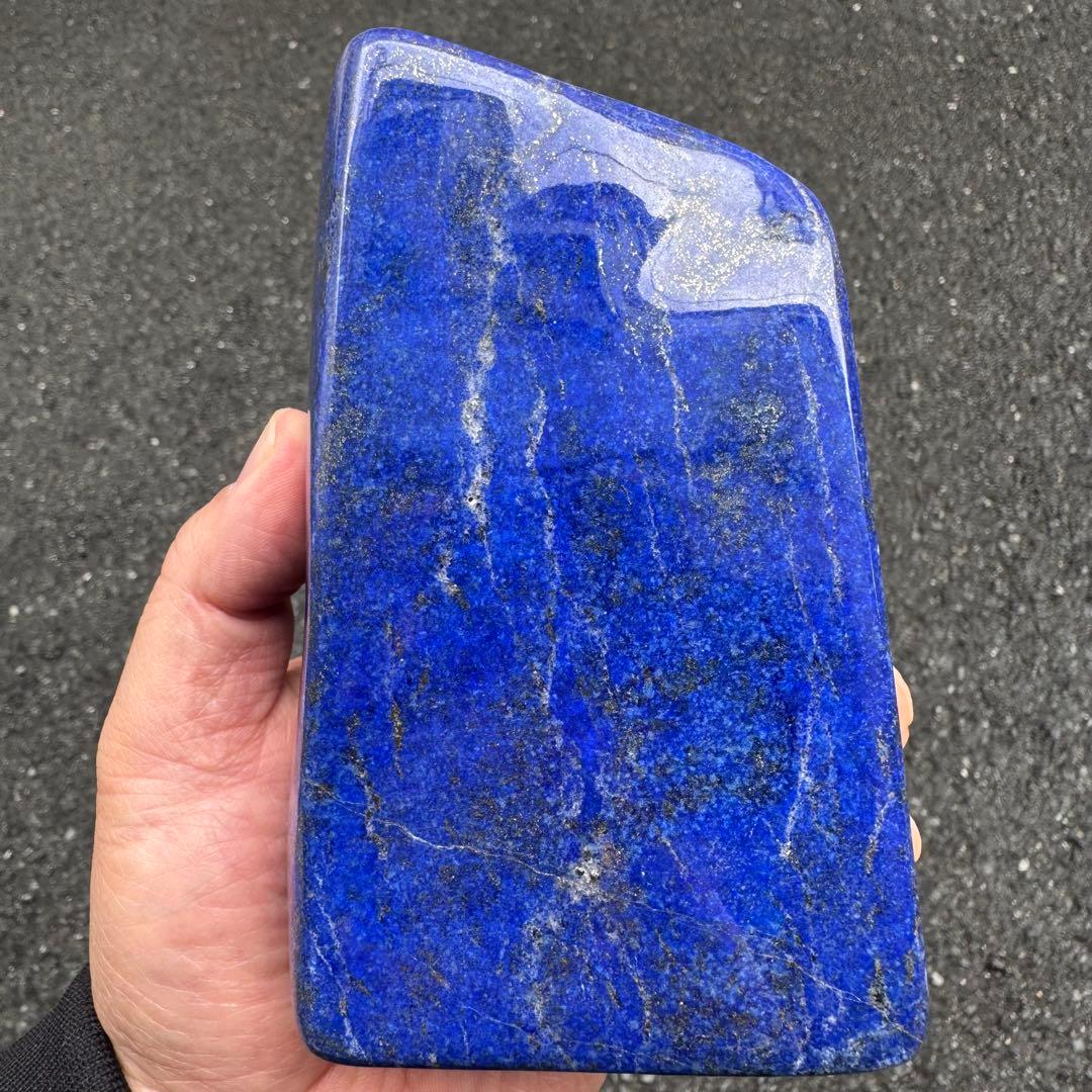 ☆ラピスラズリ☆5A☆引寄せ☆約1474gアフガニスタン産☆天然無着色☆木製台座