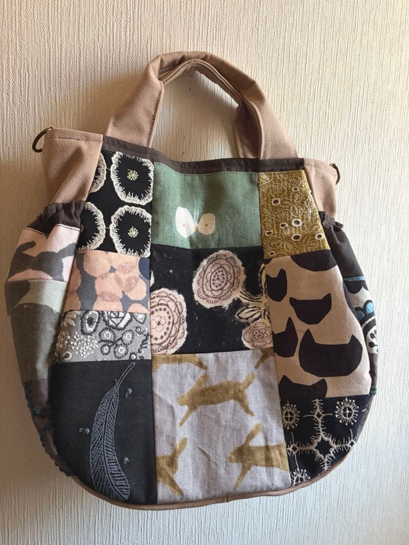 ミナペルホネン＊パッチギャザポケバッグ✂️ハンドメイド