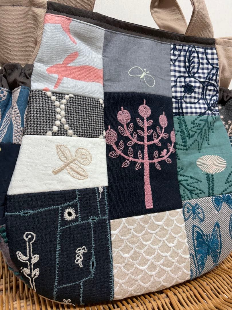 ミナペルホネン＊パッチギャザポケバッグ✂️ハンドメイド