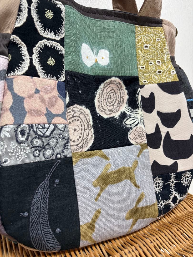 ミナペルホネン＊パッチギャザポケバッグ✂️ハンドメイド
