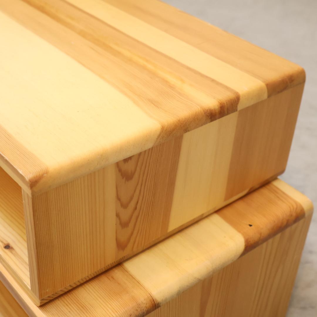 木製収納BOX 4点セット 収納ラック セパレート パイン材 ナチュラル 箱