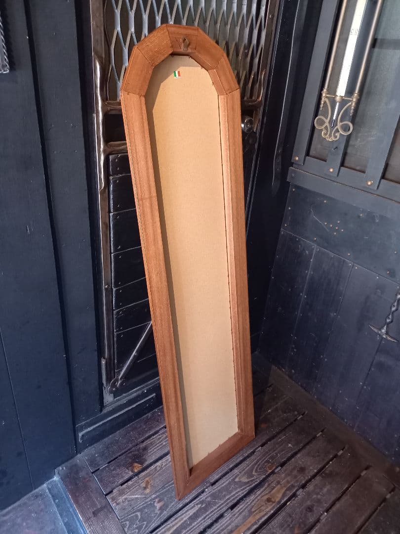 イタリア　ヴィンテージ　バロック　デザイン　アーチ　ウッド　ウォール　ミラー