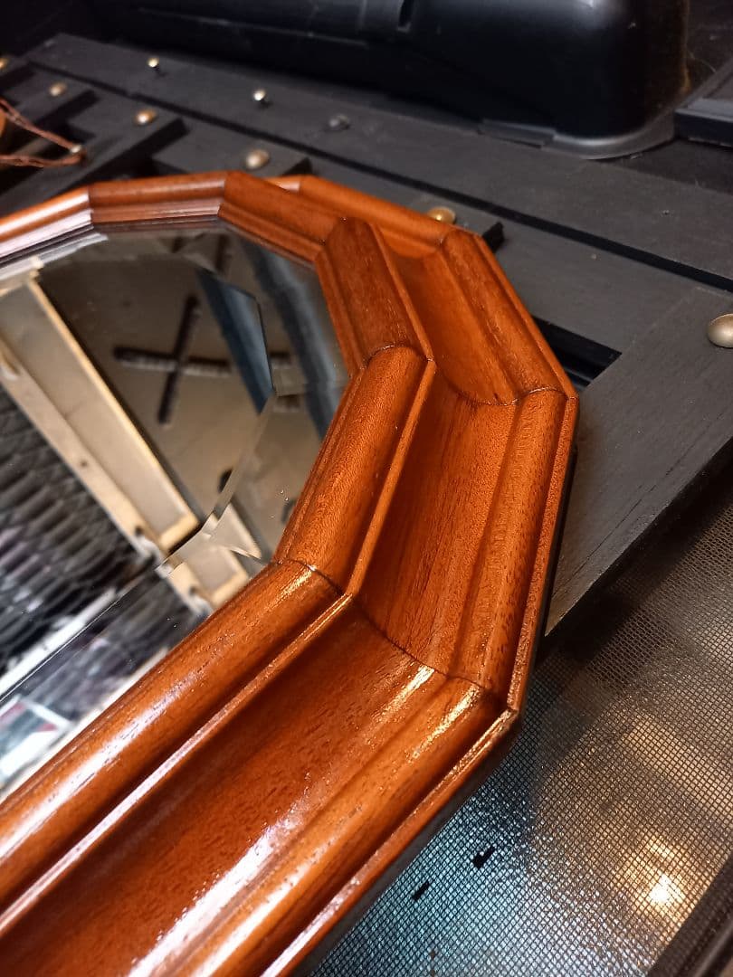 イタリア　ヴィンテージ　バロック　デザイン　アーチ　ウッド　ウォール　ミラー