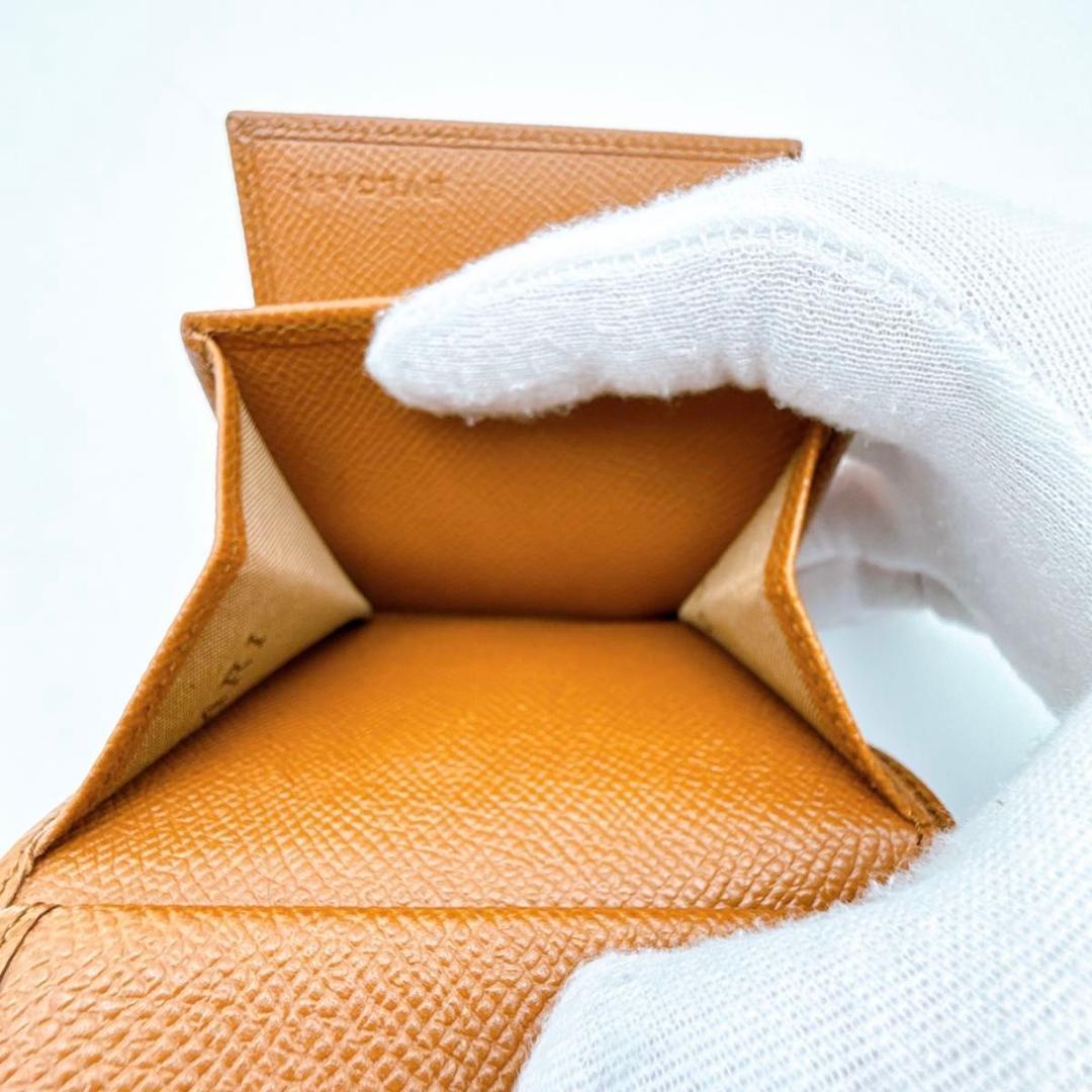 【未使用】ブルガリ ビーゼロワン 二つ折り財布 レザー キャメル ゴールド金具