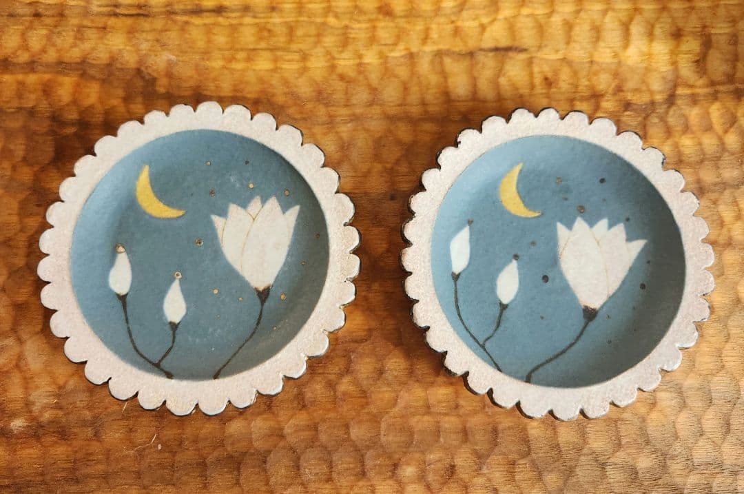 金井啓　三ツ持啓　小皿　2枚セット　すいれん