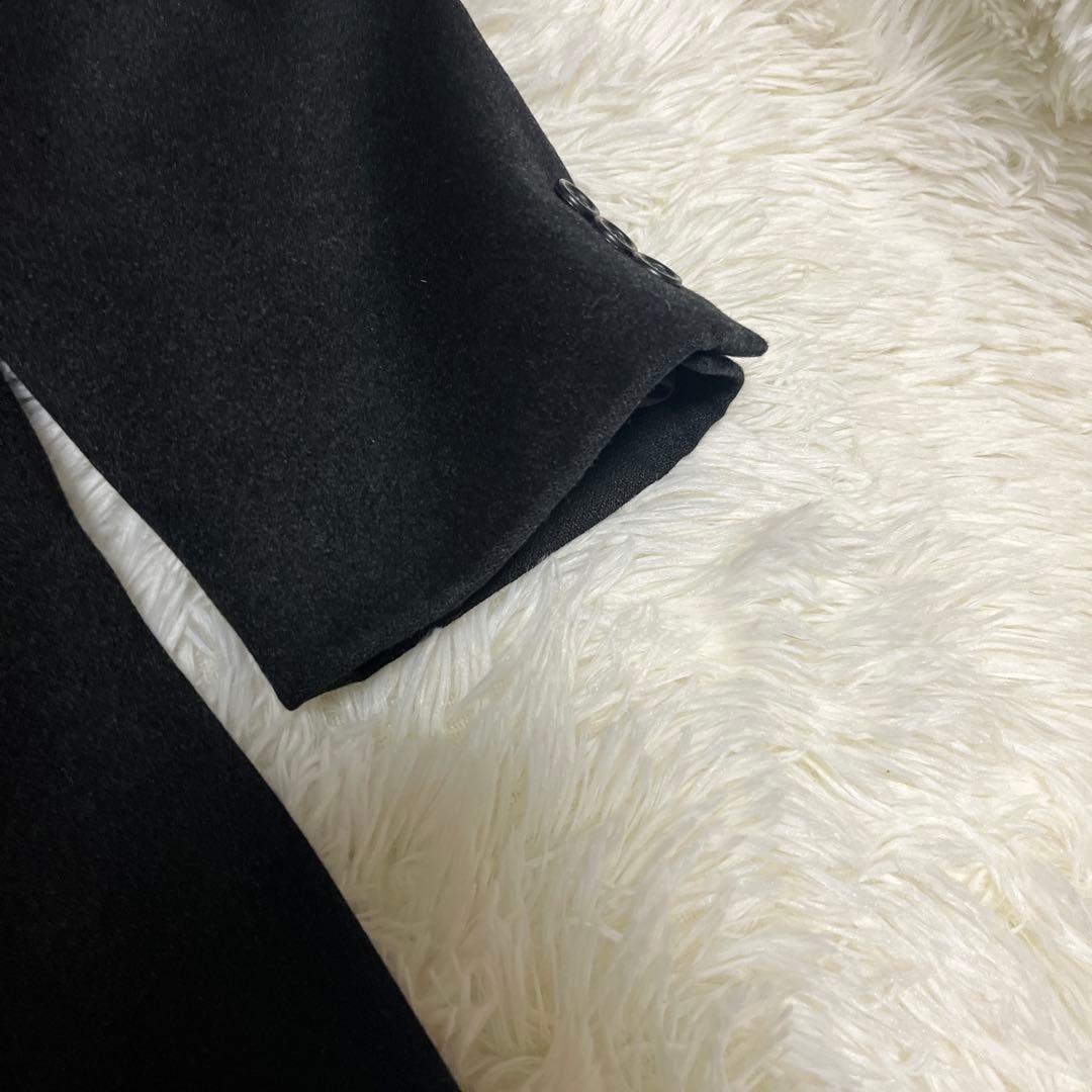 極上✨カシミヤ100% ダブルチェスターコート 黒 XL 115cm 超ロング丈