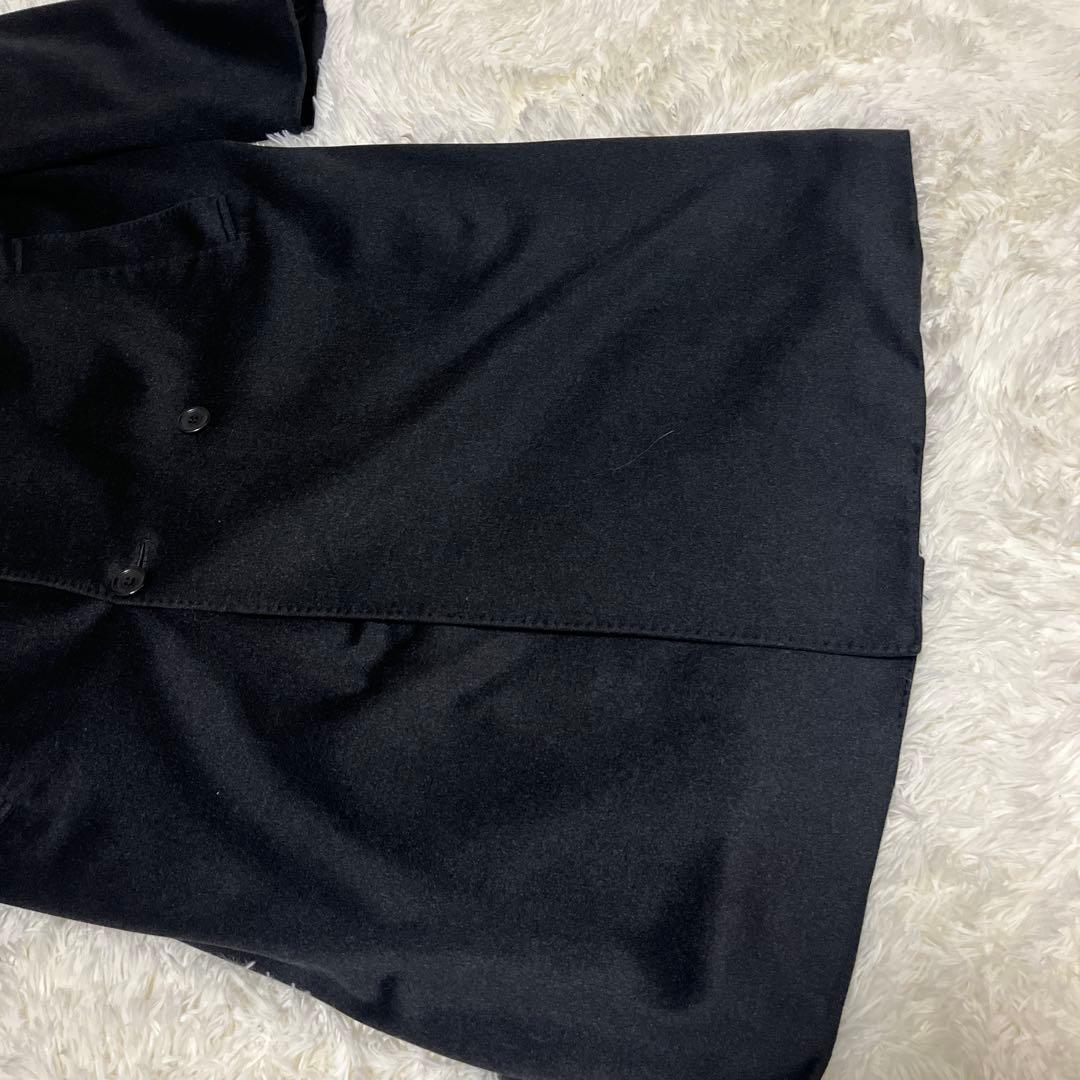 極上✨カシミヤ100% ダブルチェスターコート 黒 XL 115cm 超ロング丈