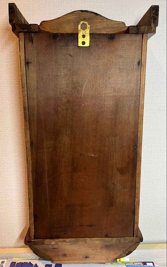 Meiji明治振り子時計ゼンマイ掛け時計古時計柱時計ボンボン時計　稼働品