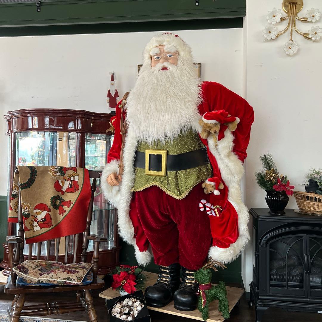 k165 クリスマス 存在感たっぷりのサンタクロースのオブジェ 大型 店舗什器