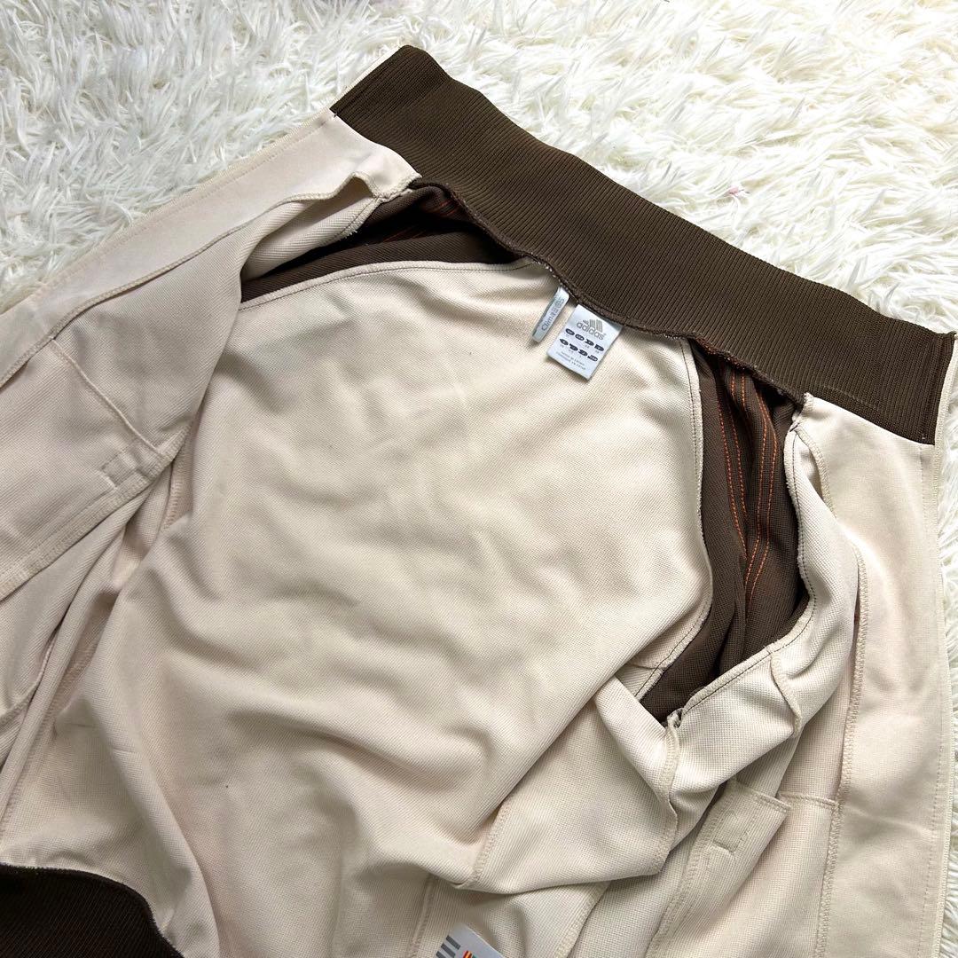 Y2K✨極美品✨アディダス トラックジャケット 刺繍ロゴ クリーム ブラウン L