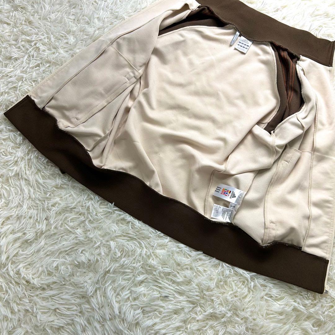 Y2K✨極美品✨アディダス トラックジャケット 刺繍ロゴ クリーム ブラウン L