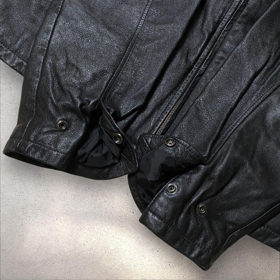 専用ウィルソンズレザーXLトラッカージャケットシングルライダースジップアップブラ