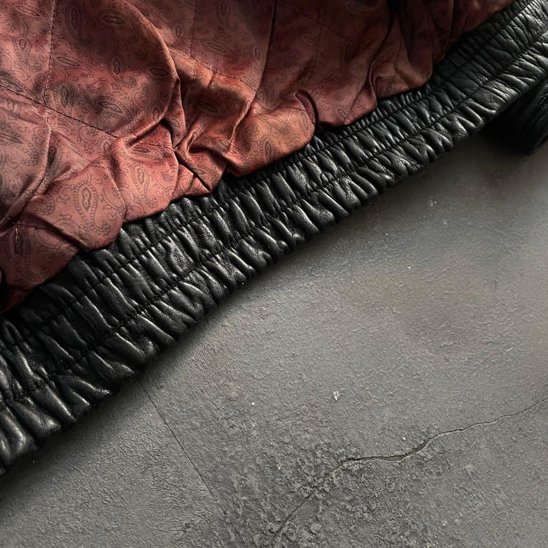 type battle ”牛革“ 黒“ heavy “bomber jacket