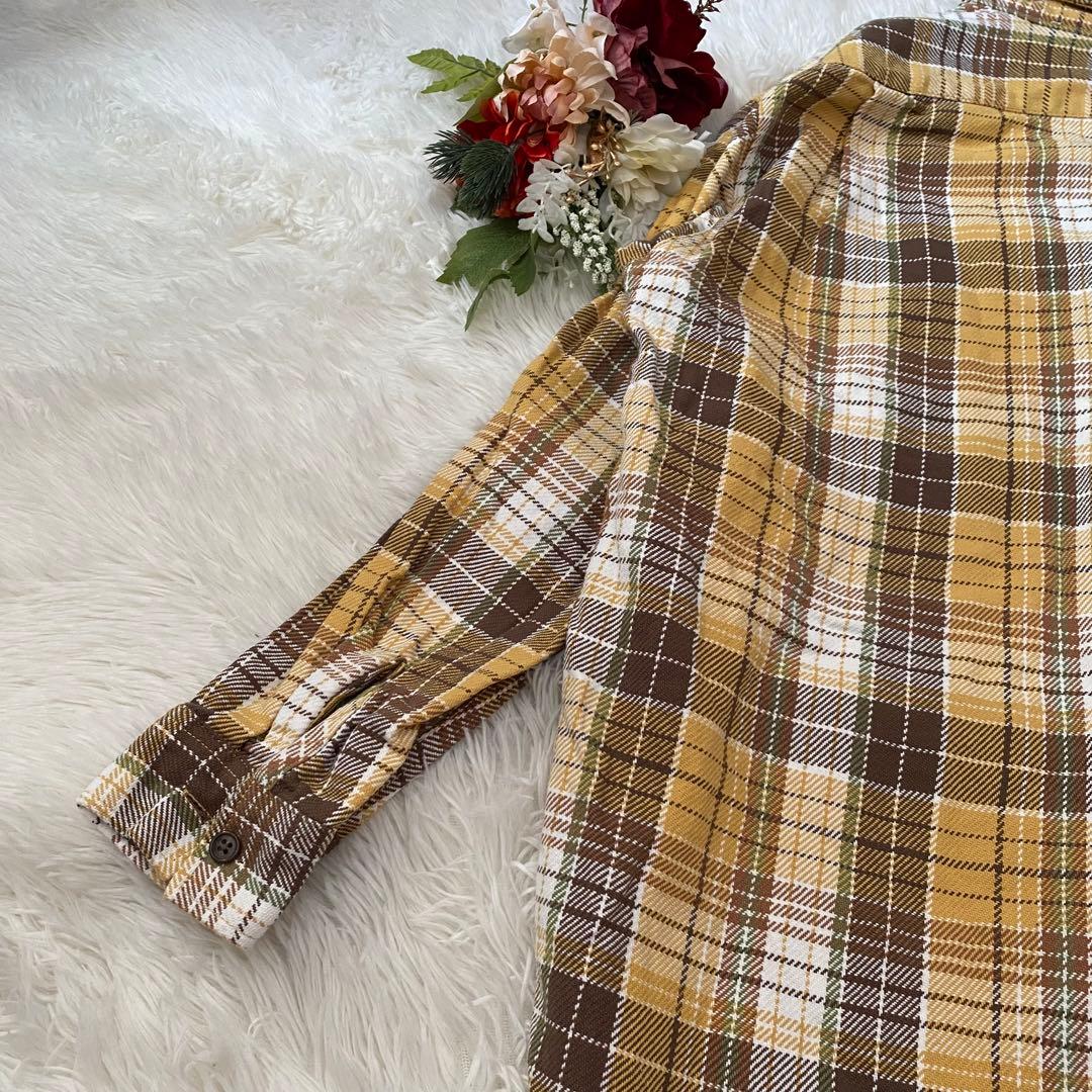 美品【King Kole/キングコール】柄長袖ネルシャツ(L)100%コットン