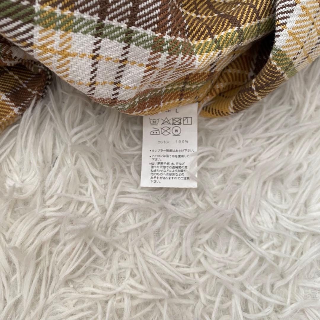 美品【King Kole/キングコール】柄長袖ネルシャツ(L)100%コットン