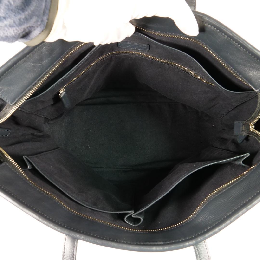 美品✨ビジネスレザーファクトリー トートバッグ A4収納可 レザー ネイビー