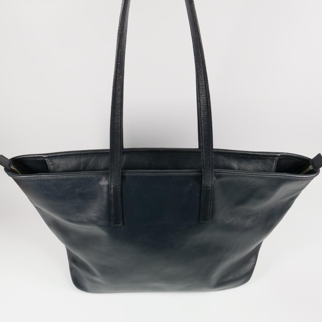 美品✨ビジネスレザーファクトリー トートバッグ A4収納可 レザー ネイビー