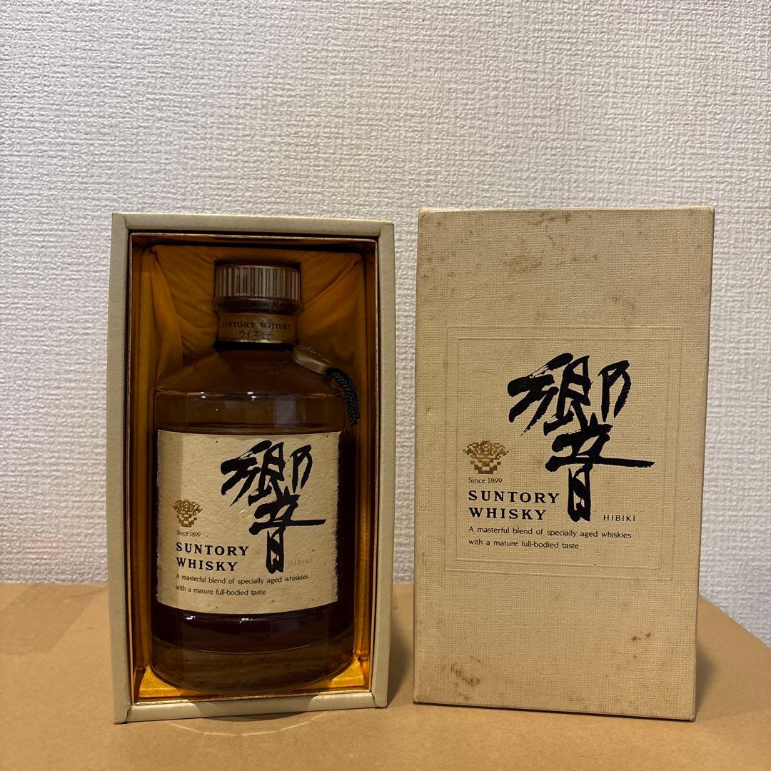 サントリーウイスキー響　裏ゴールドラベル　金キャップ　箱付　未開封（25）