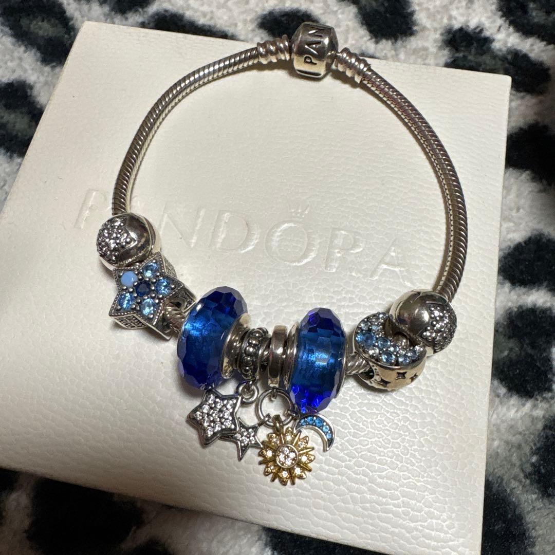 パンドラPandoraブレスレット19㌢チャーム付き