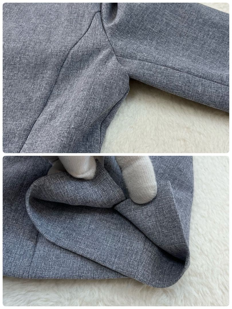 INDIVI インディヴィ　セットアップ　ノーカラー　パンツ　スーツ　38