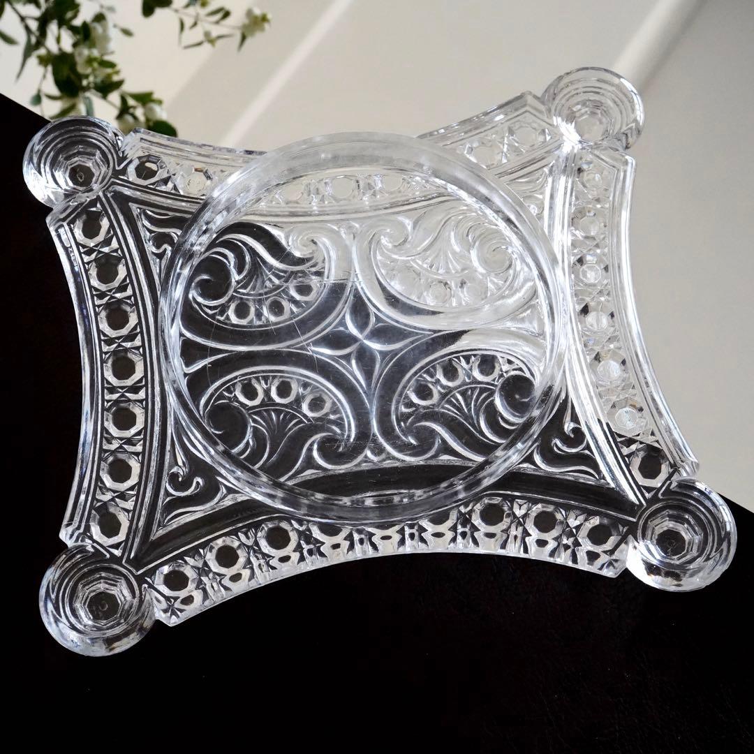 オールドバカラ ディアマン・ピエーリー プレート/トレイ/花器/花瓶★レア★高級