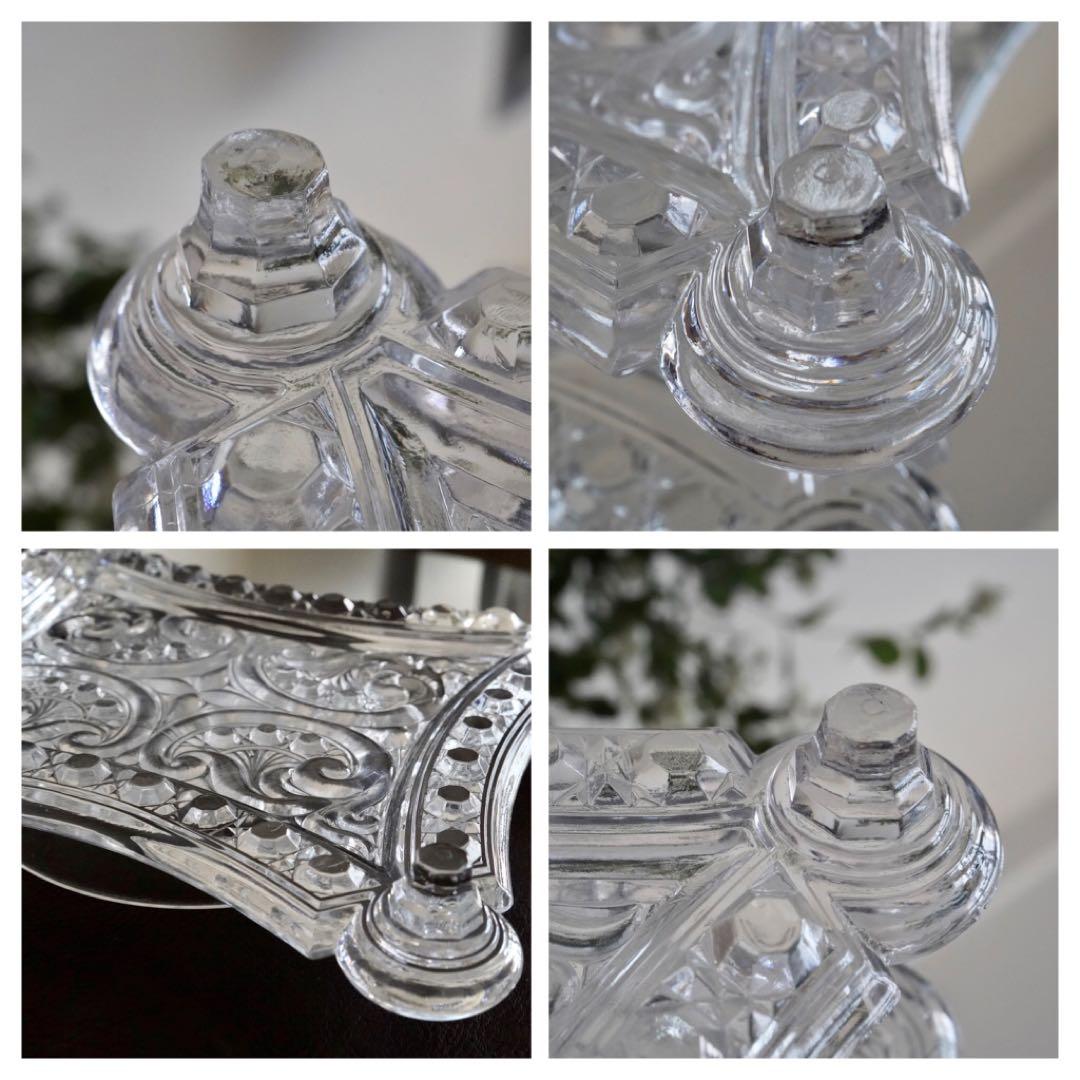 オールドバカラ ディアマン・ピエーリー プレート/トレイ/花器/花瓶★レア★高級