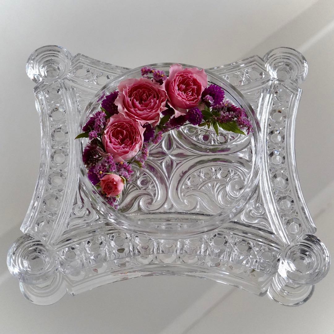 オールドバカラ ディアマン・ピエーリー プレート/トレイ/花器/花瓶★レア★高級