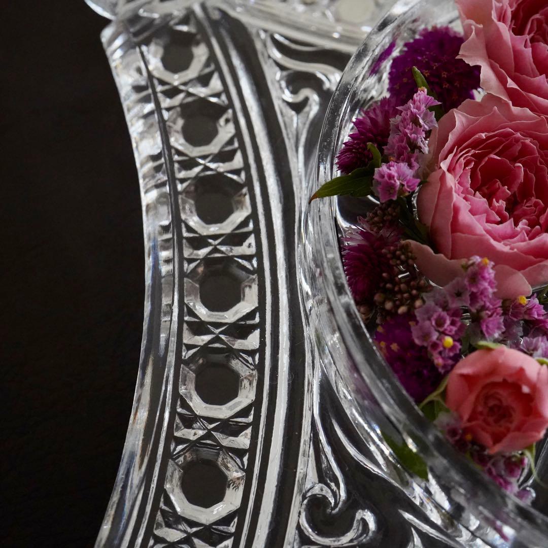 オールドバカラ ディアマン・ピエーリー プレート/トレイ/花器/花瓶★レア★高級