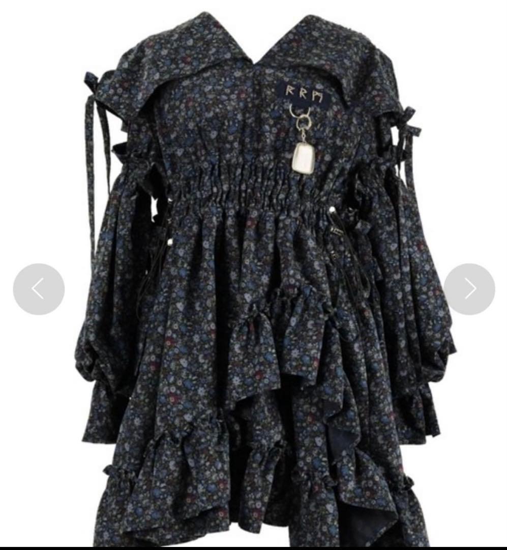 ワンピース drawstring flower printed mini dress