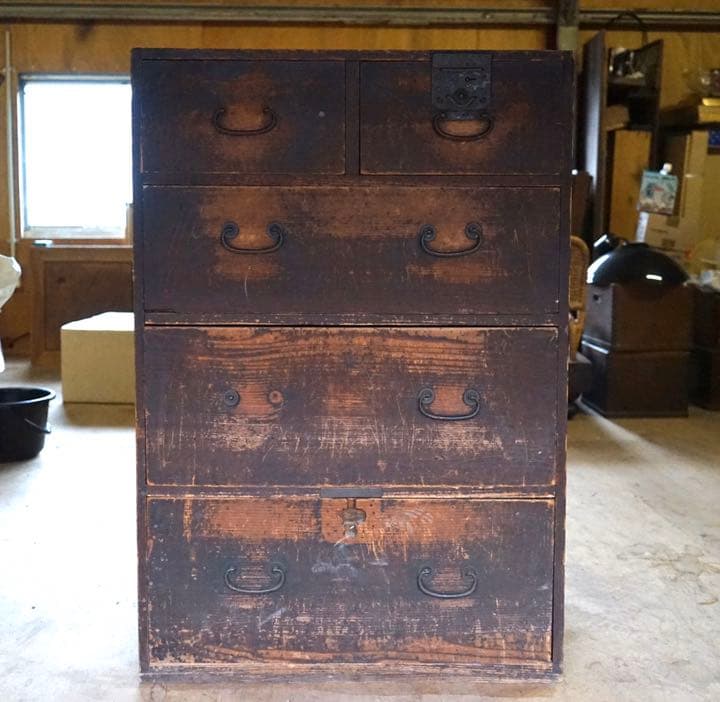 木製の箪笥 棚 古民具