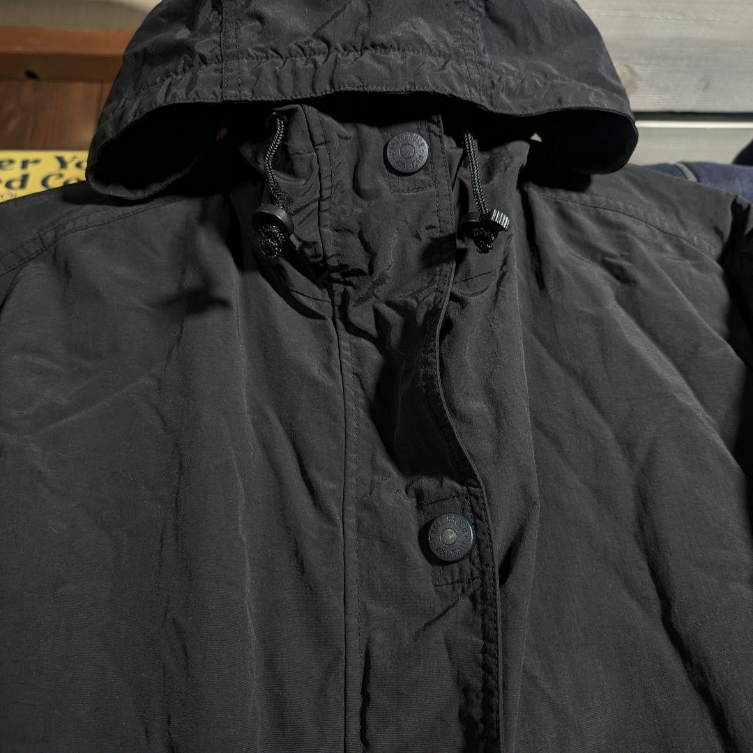 90s　Eddie Bauer　ブラックシェル　モンスターパーカー　ドローコード