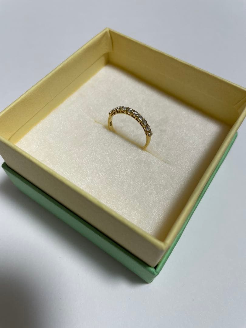 K18 0.3カラットダイヤモンドハーフエタニティリング