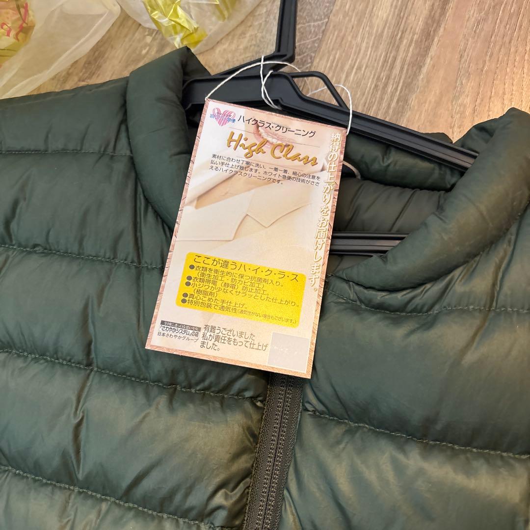 ピレネックス　38サイズ軽量ダウンジャケット オリーブグリーン 収納袋付き