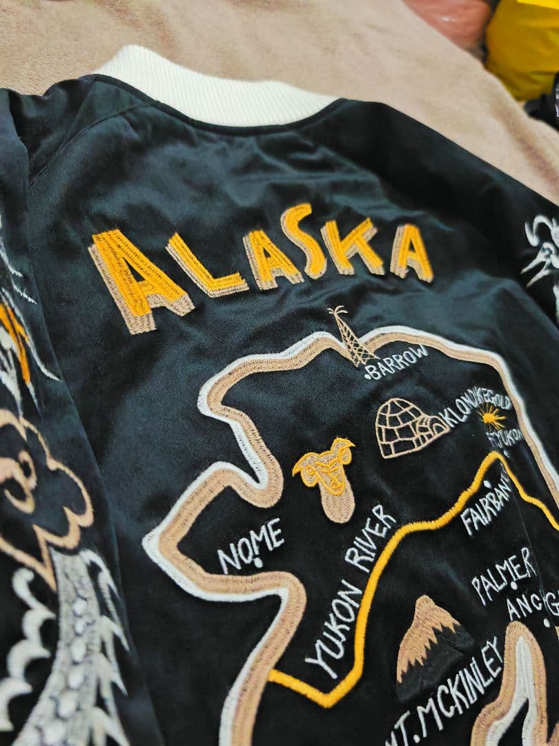 美品 HOUSTON USA アラスカ 日本限定 別珍 スカジャン unisex