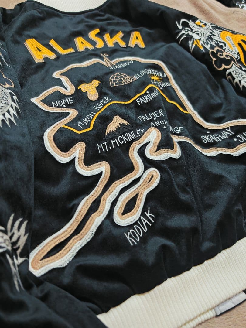 美品 HOUSTON USA アラスカ 日本限定 別珍 スカジャン unisex
