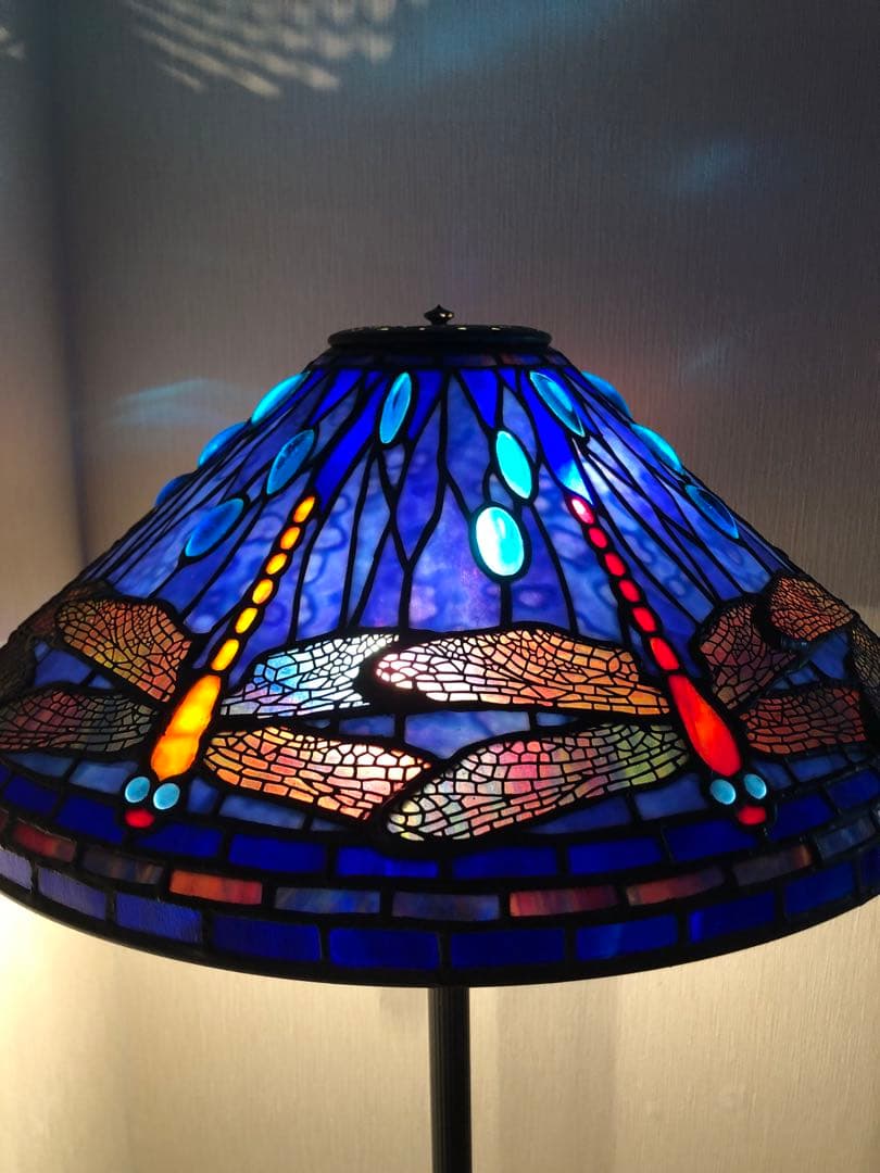 【ティファニーモールド使用】ドラゴンフライ　豪華ステンドグラス　フロアスタンド