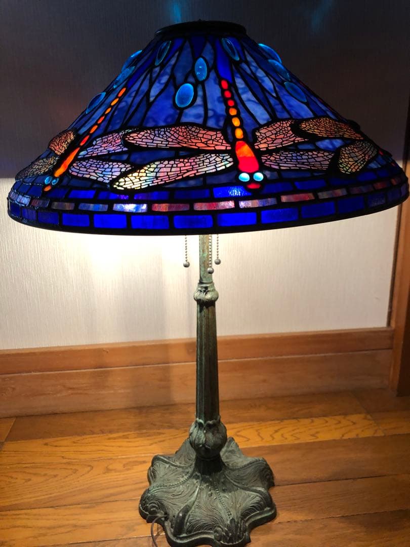 【ティファニーモールド使用】ドラゴンフライ　豪華ステンドグラス　フロアスタンド