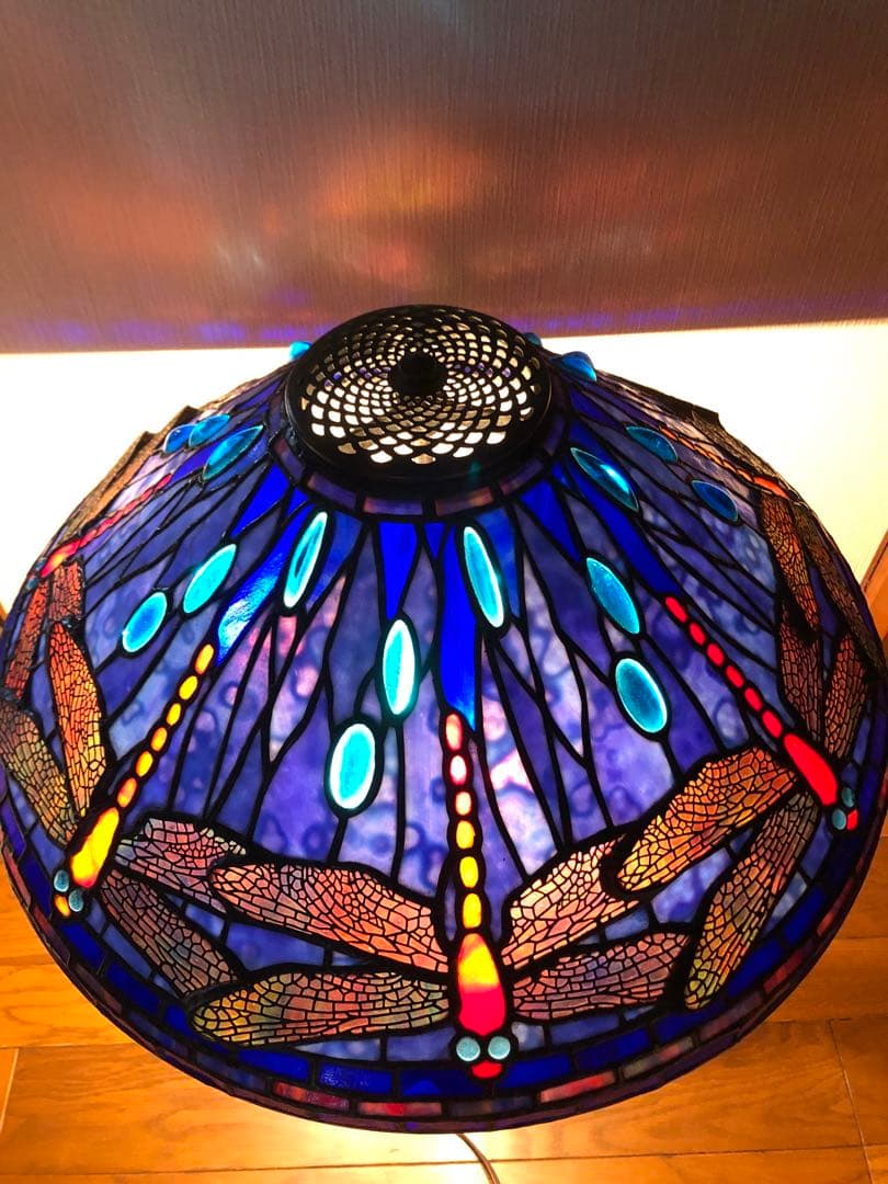 【ティファニーモールド使用】ドラゴンフライ　豪華ステンドグラス　フロアスタンド