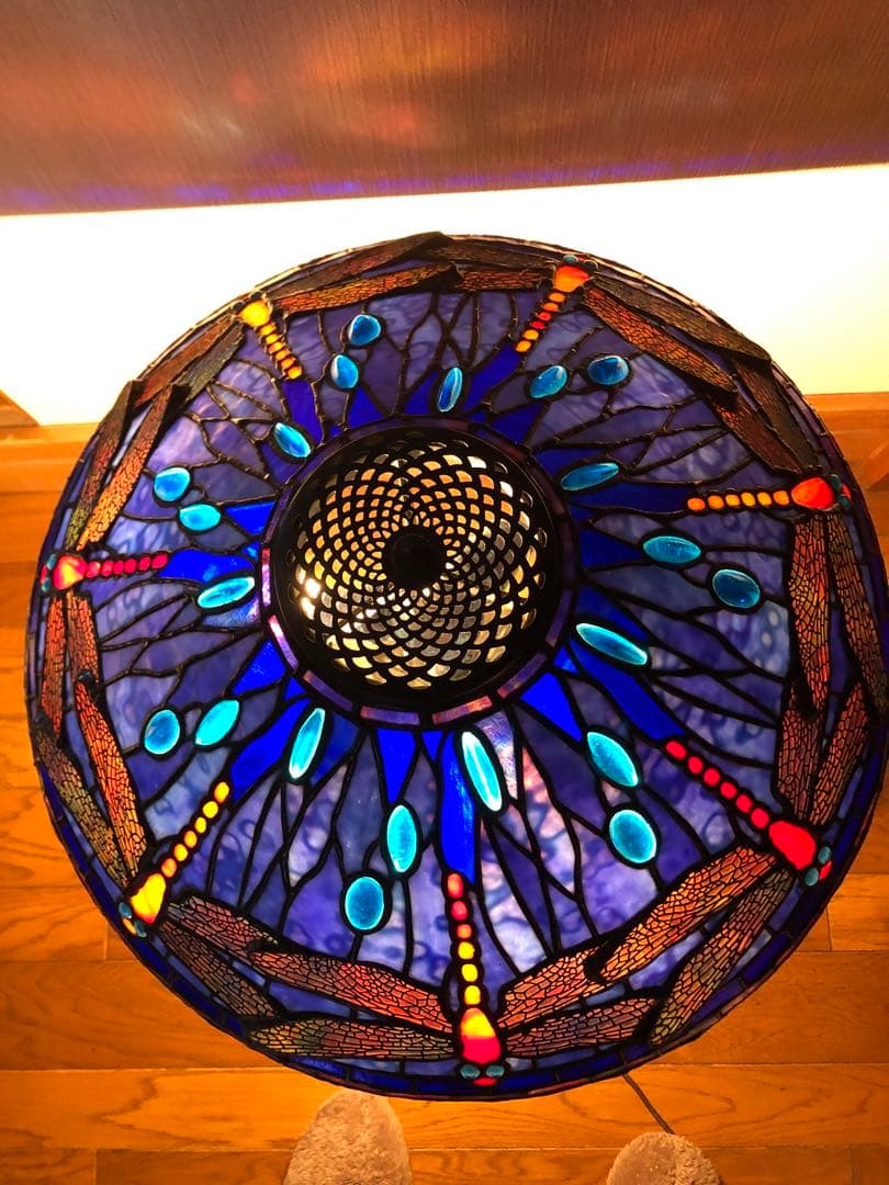 【ティファニーモールド使用】ドラゴンフライ　豪華ステンドグラス　フロアスタンド