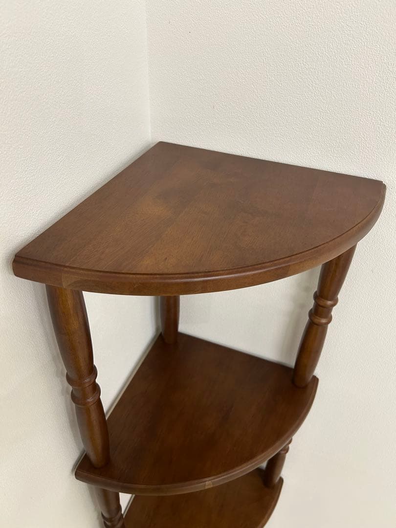 新品☆コーナーラック 昭和レトロ 4段 木製ラック オープンラック 飾棚 鉢置き