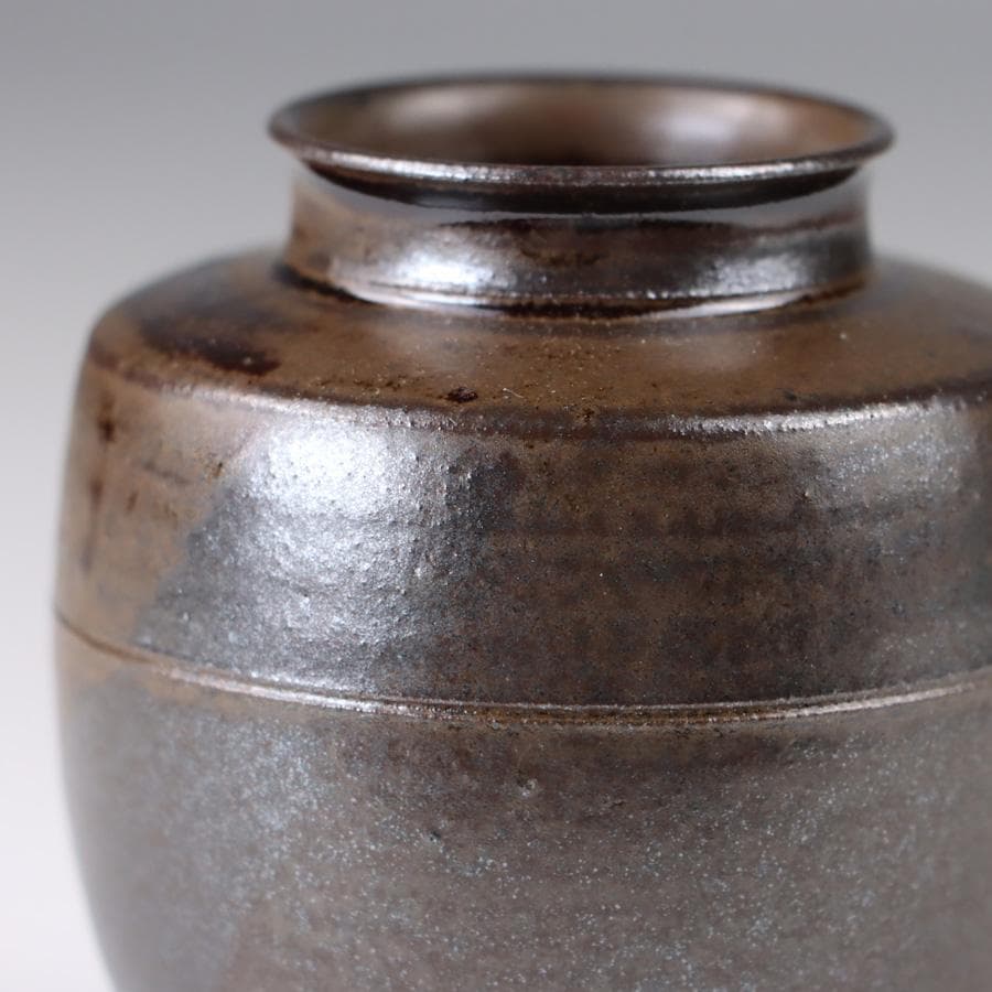 Y3338-1 茶道具 平安 笹田有祥造 模 初花肩衝茶入 共箱・仕覆　　よ