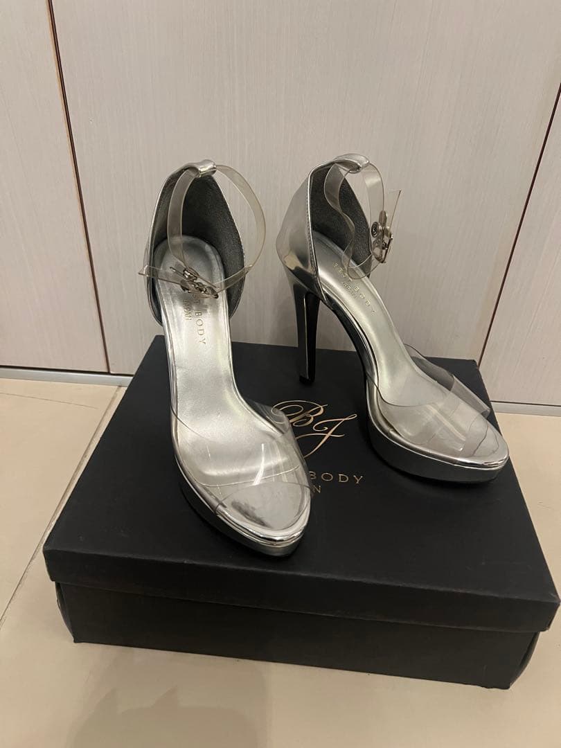 ベストボディジャパン公式ヒール24cm クリアストラップシルバー ⭐️再々々値下⭐️