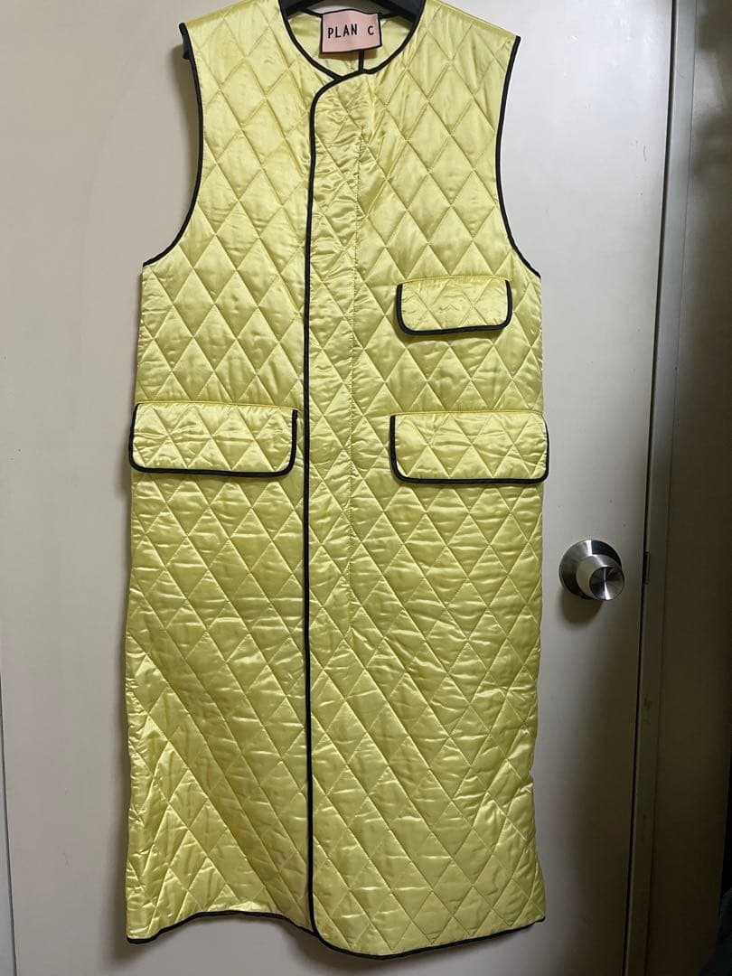 PLAN C イエロー キルティングベスト