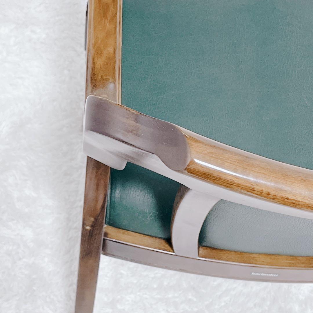 karimoku カリモク アームチェア レザー ミドリCC3600GK②