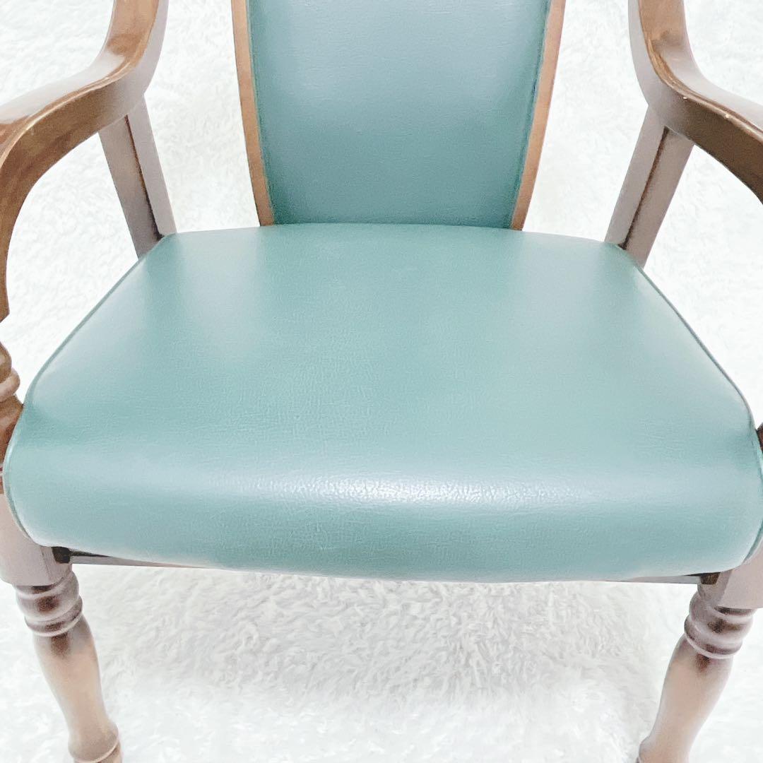 karimoku カリモク アームチェア レザー ミドリCC3600GK②